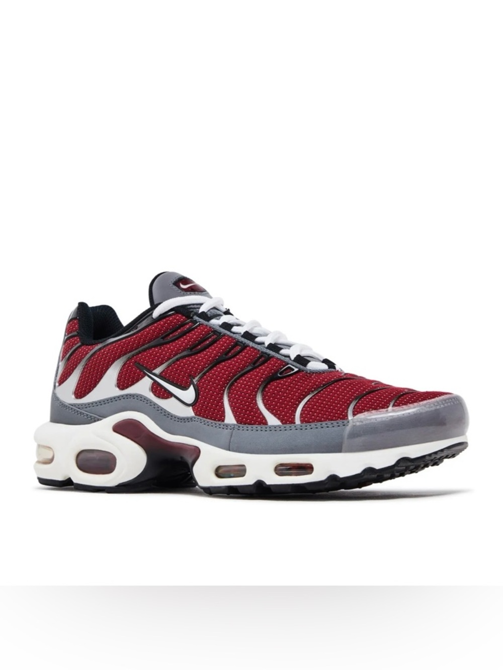 Nike Air Max Plus Shoes in Team Red Cool Grey DQ3983 600 size 7Y